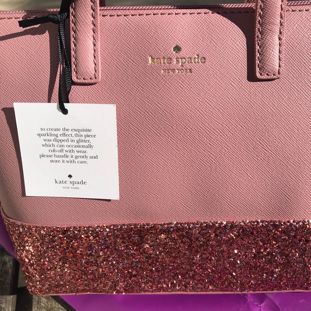 Nwt kate spade Ina Greta Court glitter dusty peony - Picture 2 of 8